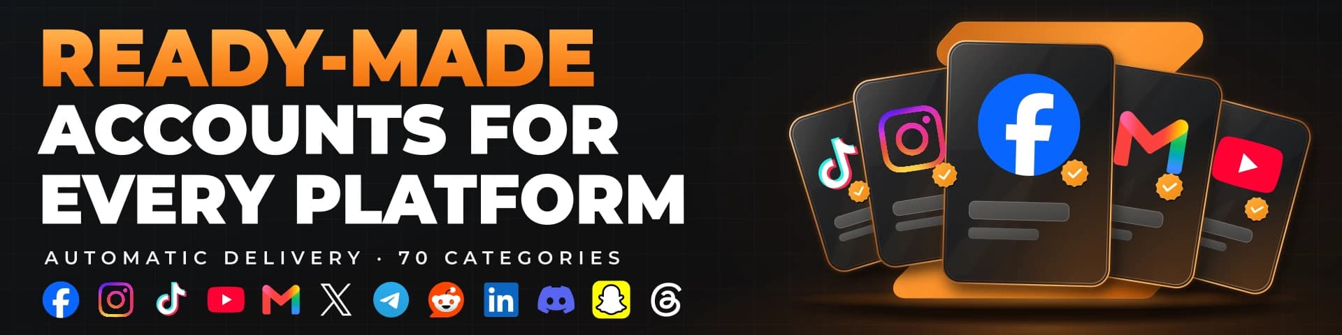 AccsZone — Ready-made accounts for WADE X banner