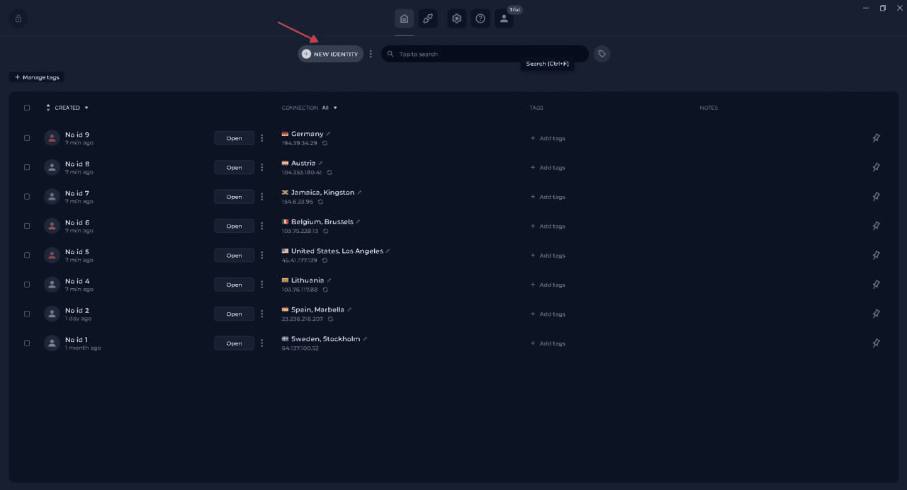 Creating a new Browser Identity in NOID without complicated settings
