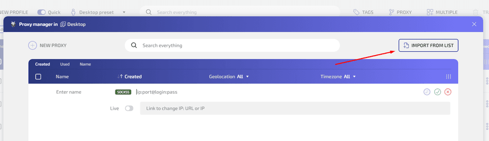 Bulk importing multiple proxies into WADE X Proxy Manager.