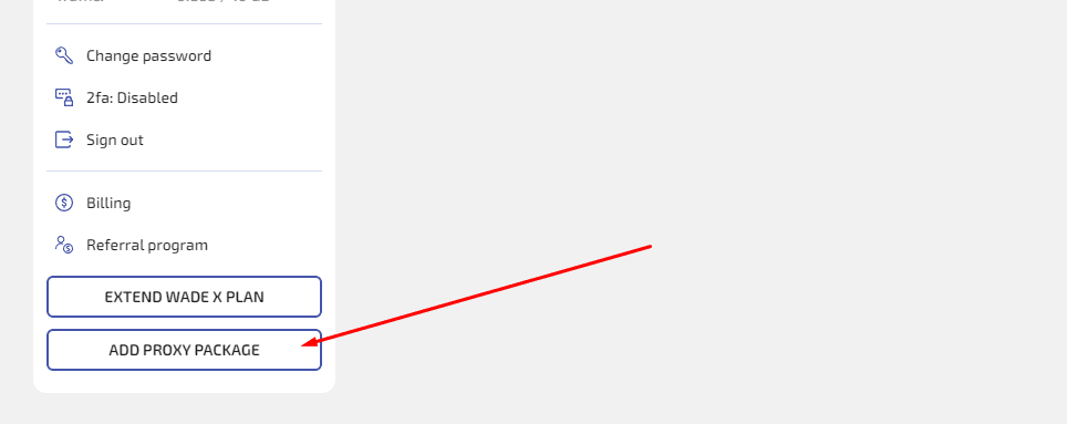 Purchasing proxy traffic for the built-in Wade Proxy service.