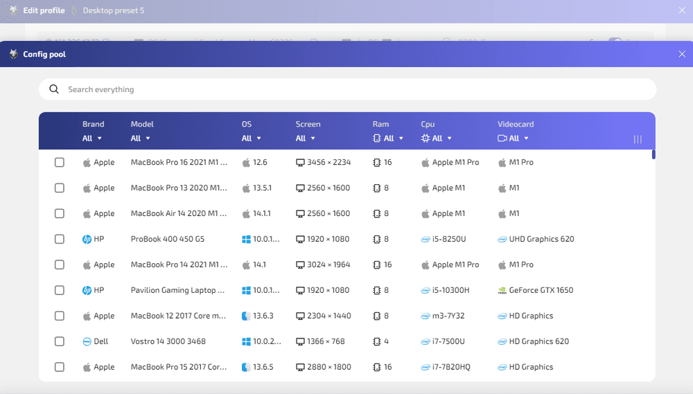 Managing digital fingerprint parameters in the WADE X antidetect browser to create a consistent browser profile