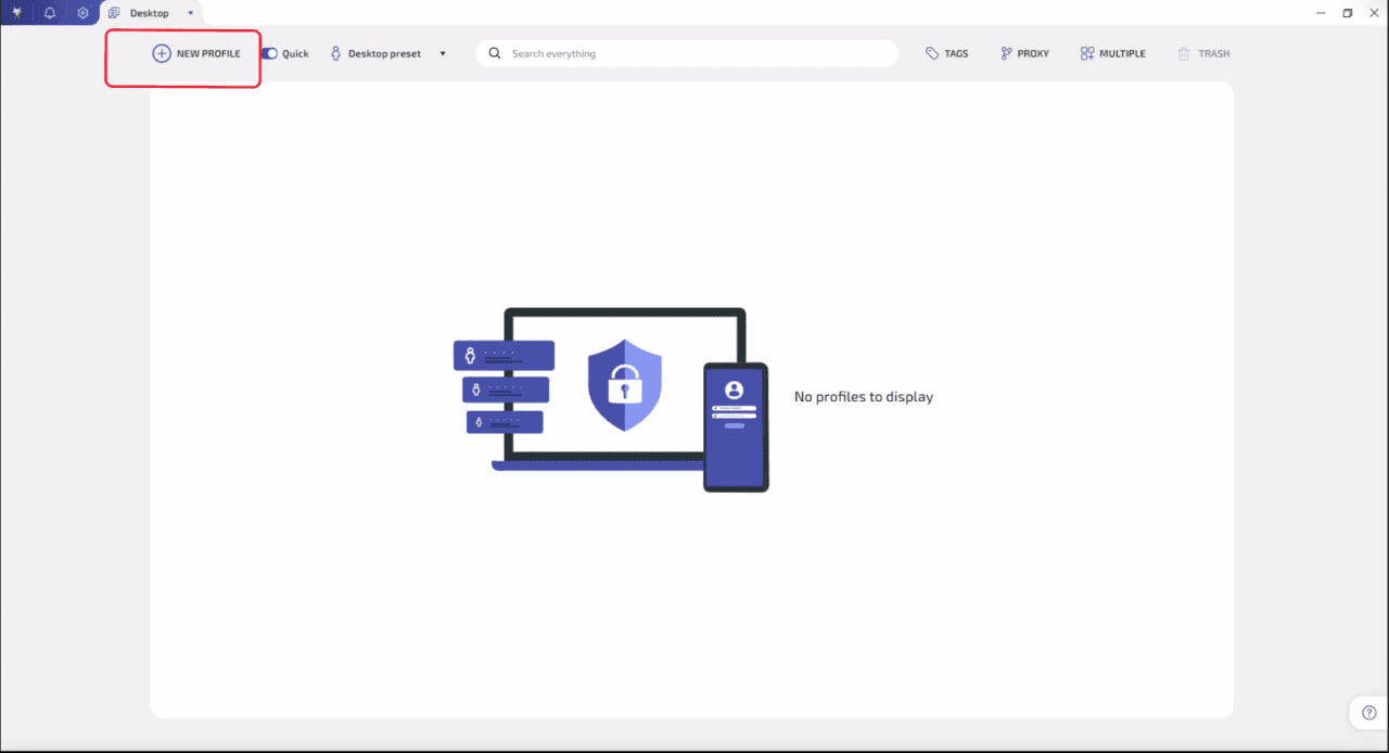 Creating a new browser profile with a separate digital fingerprint.